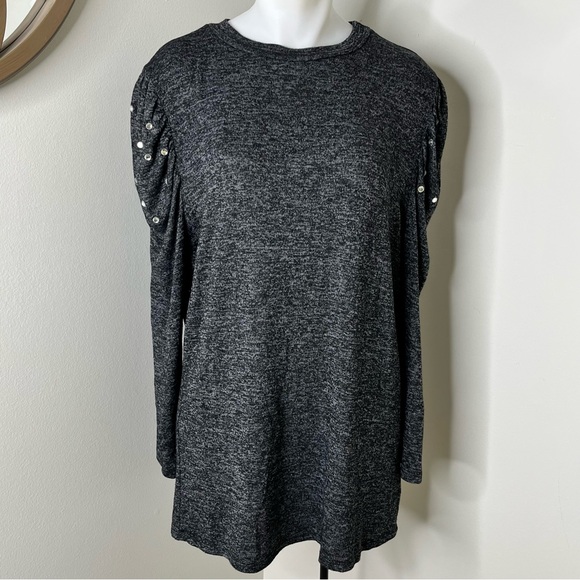 Olivia Blu Blinged Sleeve Sweater Large - Picture 1 of 5